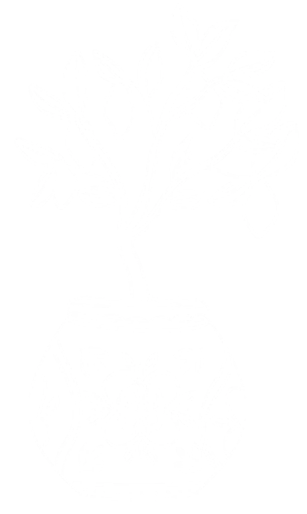 Disegno stilizzato di un albero di limoni in un vaso decorato.